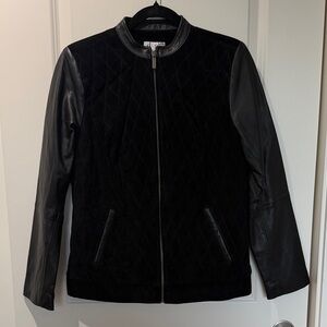 Black Quilted Leather Jacket